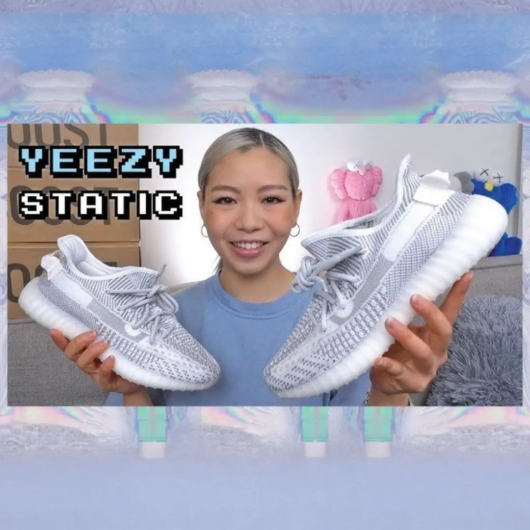 Adidas Yeezy 350 V2 Static Reflective Girls Semi UA 7A Quality Full Kit Accessories (D-2062)