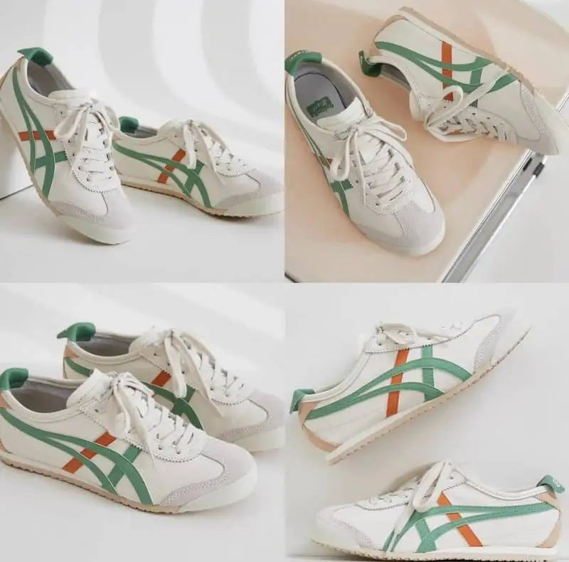 Onitsuka Tiger Mexico 66 Cream Green Orange Mens 7A Premium First Copy D-1840