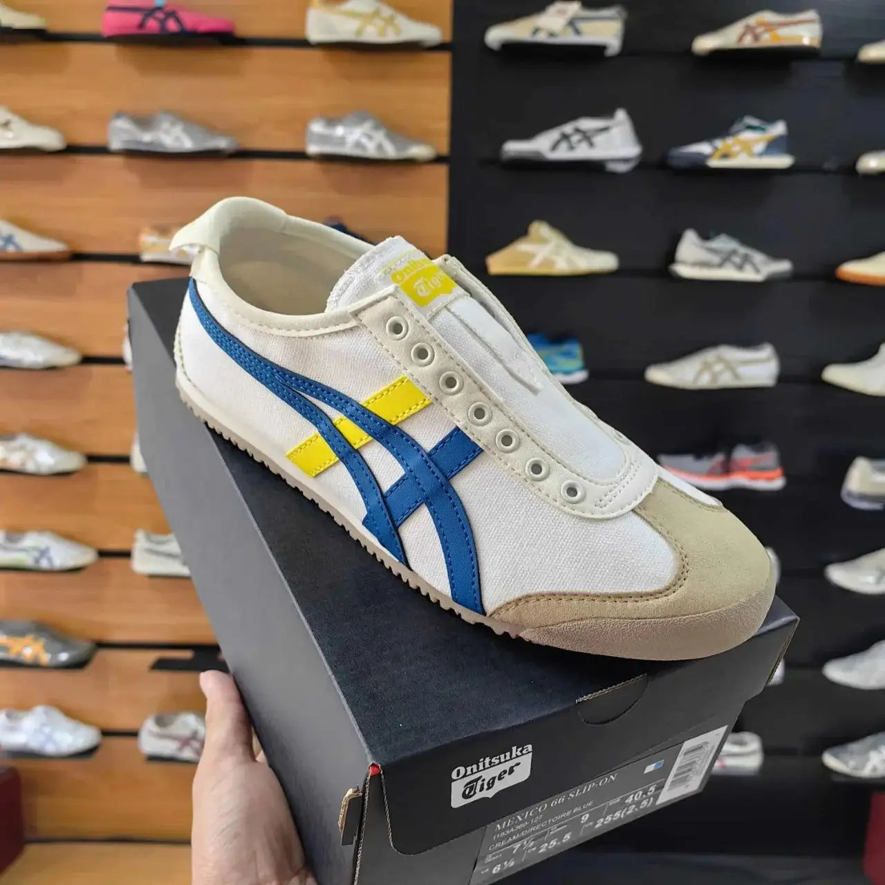 Onitsuka Tiger Mexico 66 Slip-On - BlueYellow Mens Premium Copy D-1924