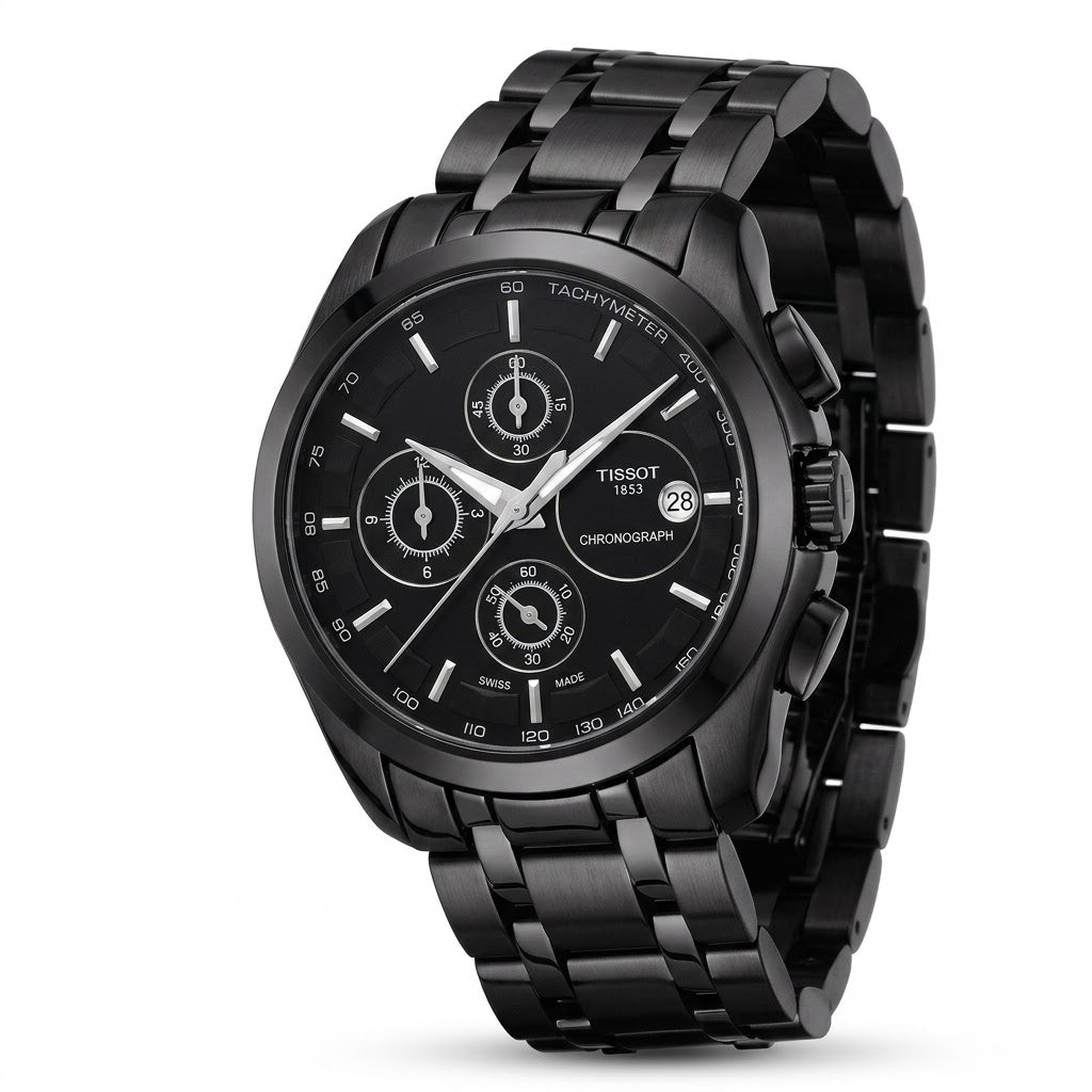 Tissot 1853 Black Dial with Functional Chronograph Sub-dials Detail