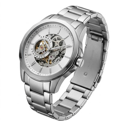 Armani Meccanico Skeleton Dial showcasing Internal Mechanical Gears Detail