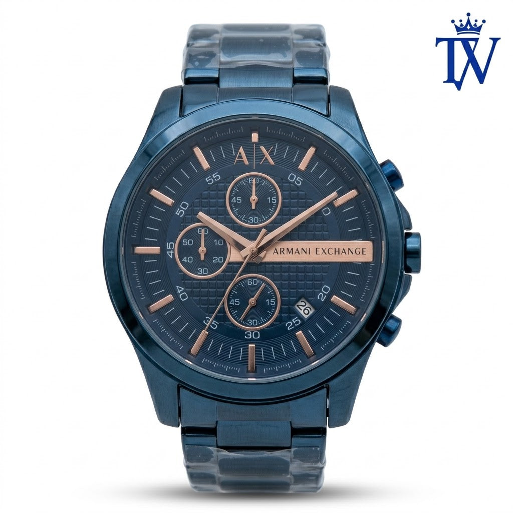 Armani Exchange Hampton AX2155 Blue Dial Men's Watch Front View Master Quality