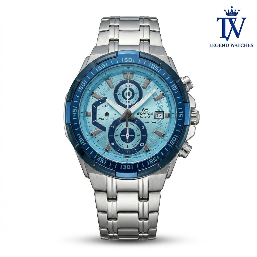 Casio Edifice EFR-539DE-2AVUDF Blue Dial Men's Watch Front View Master Quality