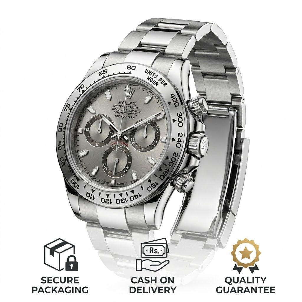 Rolex Daytona Silver Dial with Chromalight Luminous Hour Markers Detail