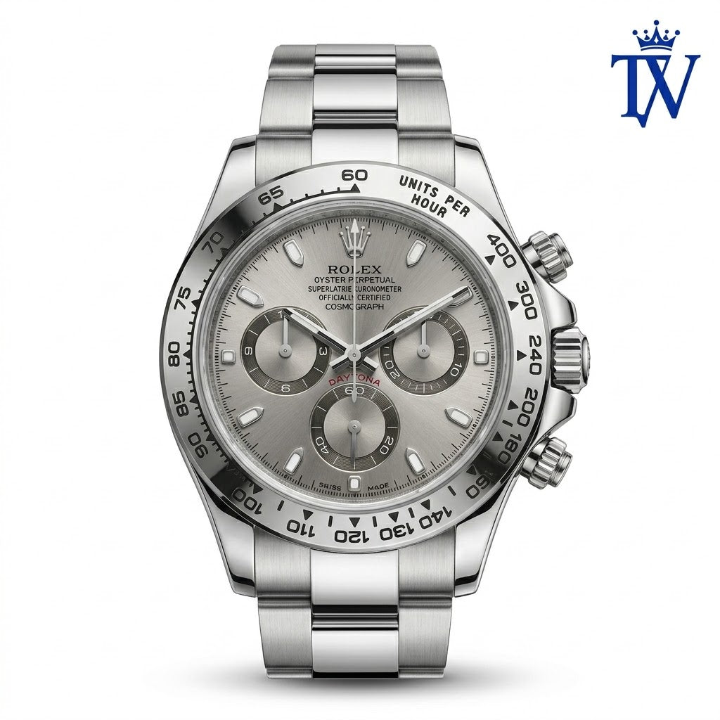 Rolex Daytona 116509 White Gold Steel Finish Men's Watch Front View