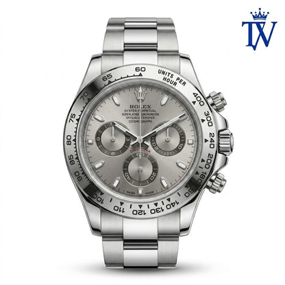 Rolex Daytona 116509 White Gold Steel Finish Men's Watch Front View