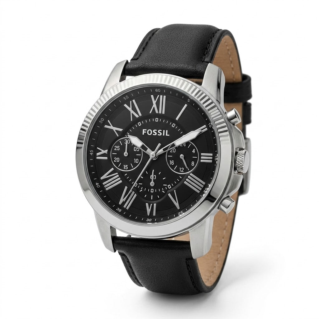 Fossil Grant Chronograph Functional Sub-dials and Hands Detail