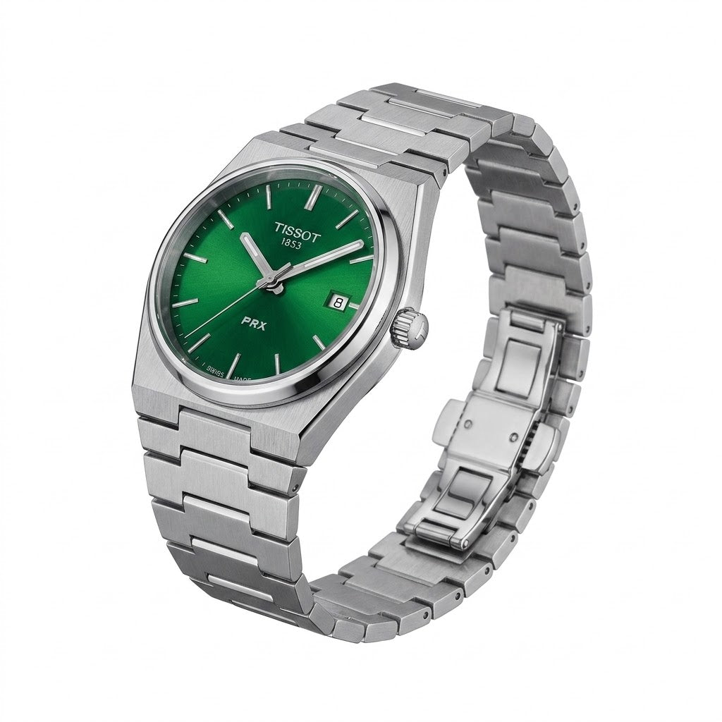 Tissot PRX Integrated Stainless Steel Bracelet Texture Detail