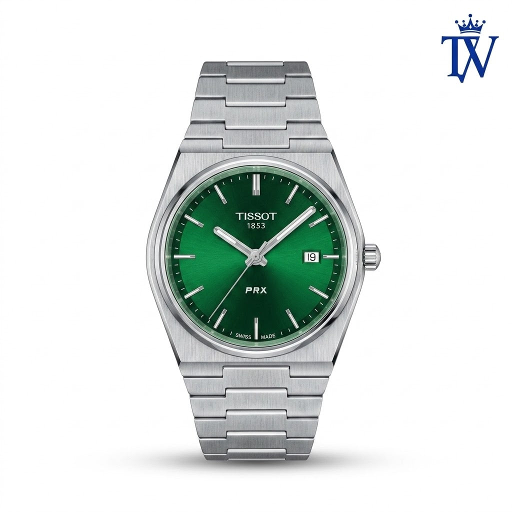 Tissot PRX 40mm Green Sunburst Dial Watch Front View Master Quality