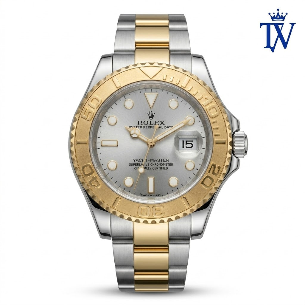 Rolex Yacht-Master 18k Yellow Gold Bidirectional Rotatable Bezel Detail