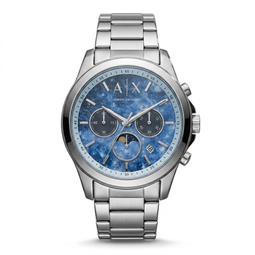 Armani Exchange AX1736 Banks Blue Moon-Inspired Dial Men's Watch Front View