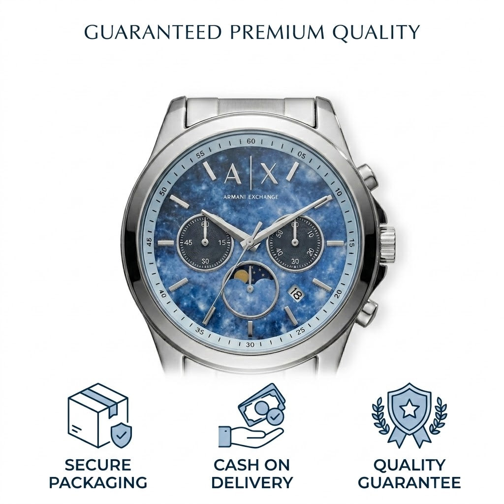 Armani Exchange Silver-Toned Stainless Steel Bracelet and Link Finish Detail