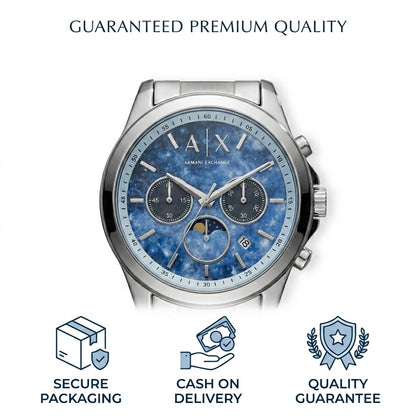 Armani Exchange Silver-Toned Stainless Steel Bracelet and Link Finish Detail