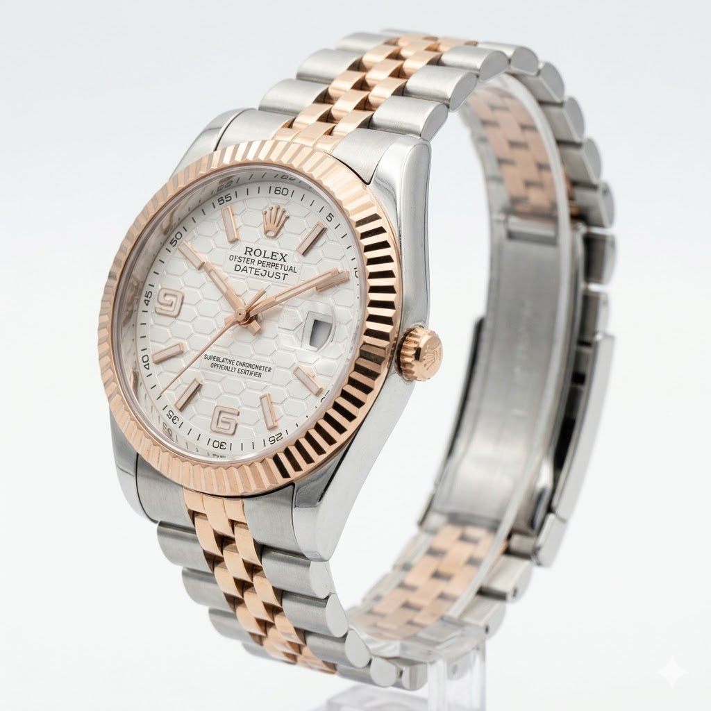 Rolex Land-Dweller Dial Detail showing Precise Branding and Hands