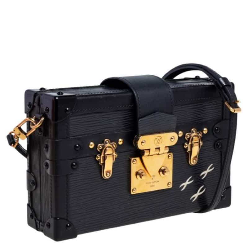 LOUIS VUITTON Petite Malle Black Bag with Box 524