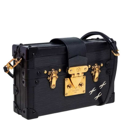 LOUIS VUITTON Petite Malle Black Bag with Box 524