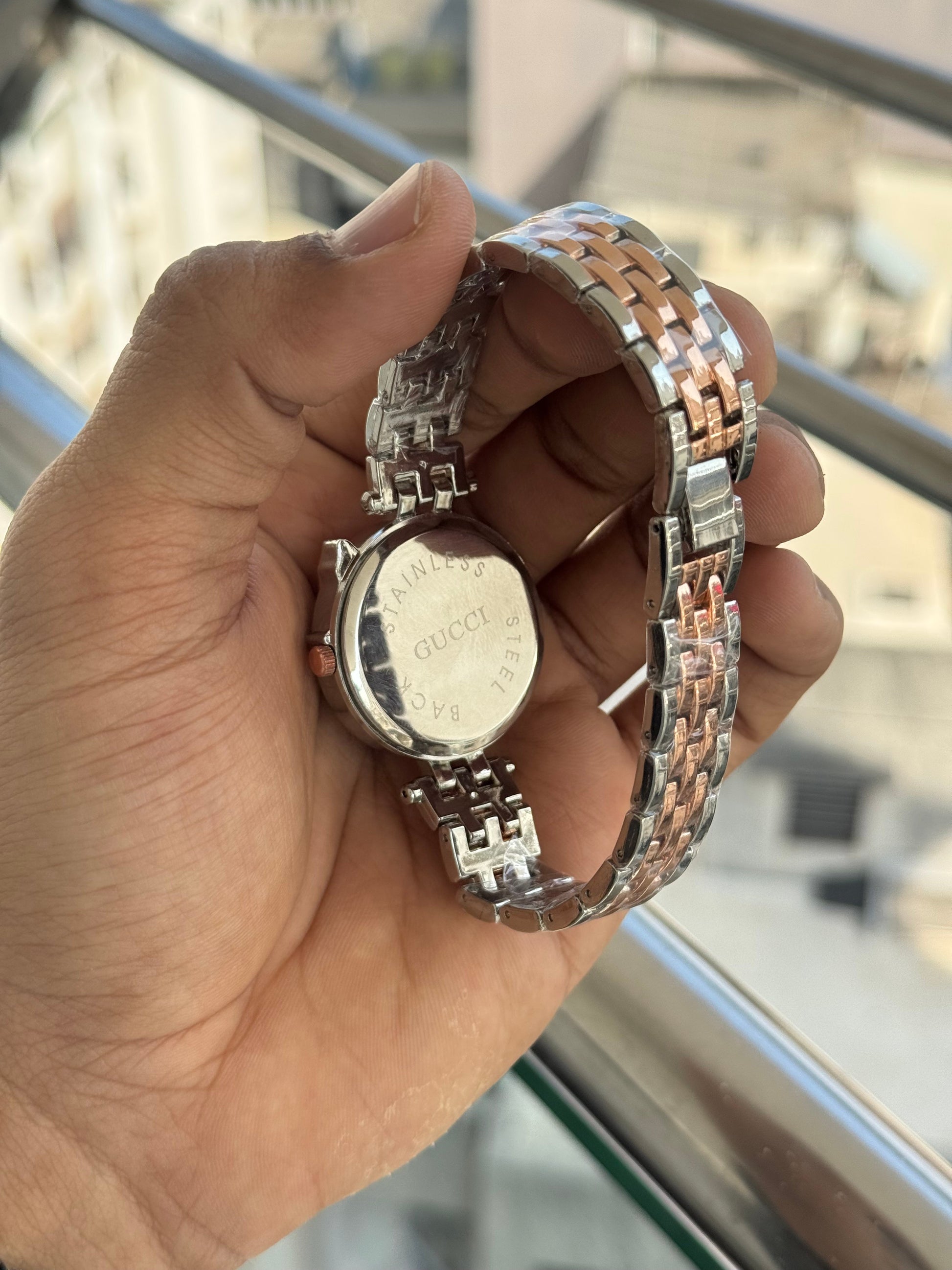 Gucci Diamond Dual Tone Green Dial Premium Watch
