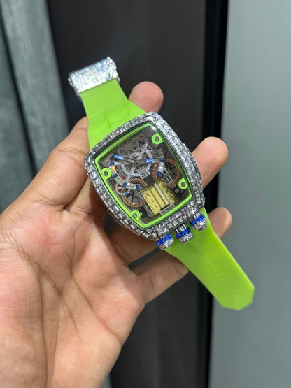 Jacob & Co. Bugatt i Silver Green Tourbillon Premium Quartz Watch