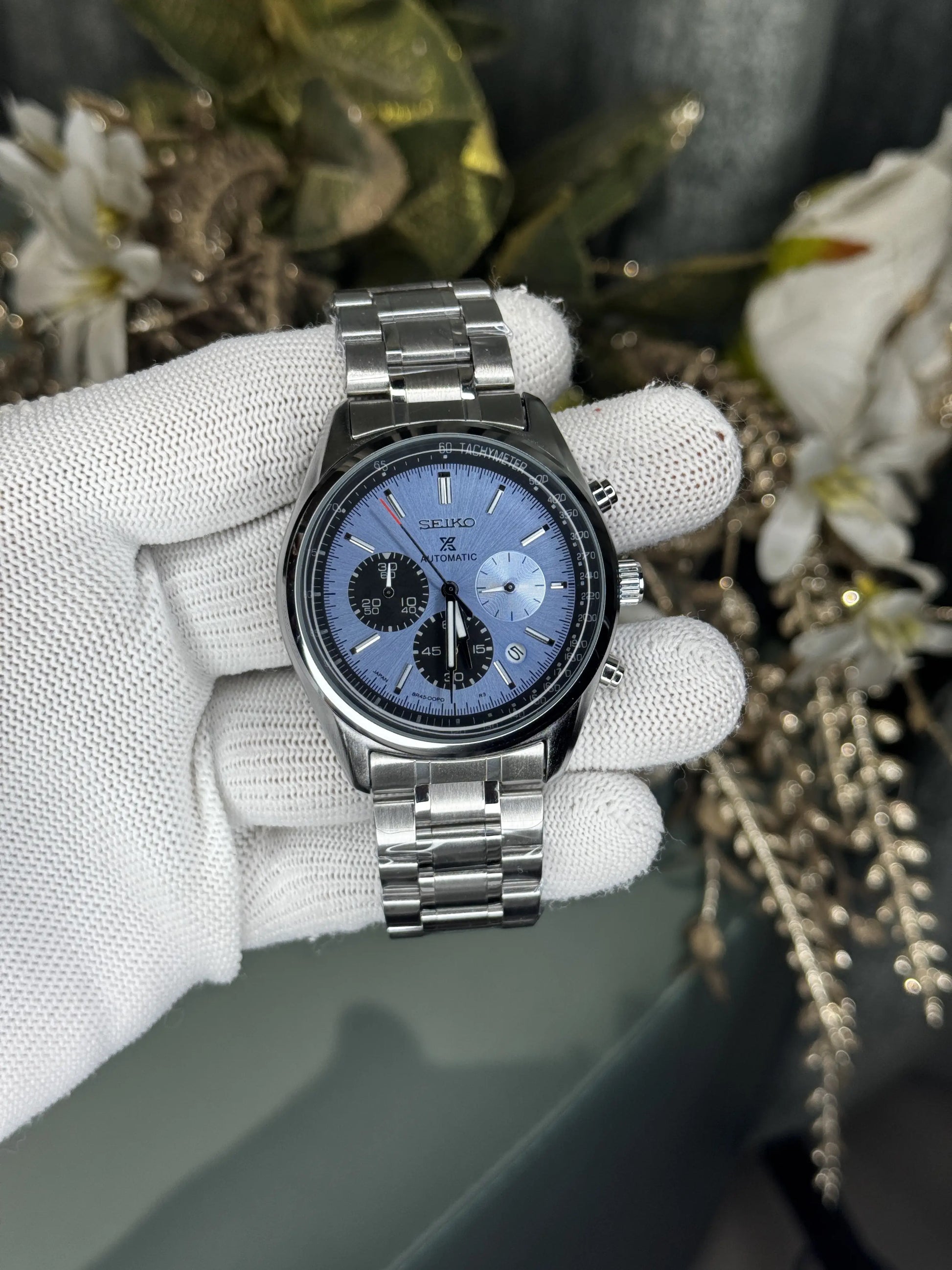Seiko Chronograph Silver Tiffany Premium Watch