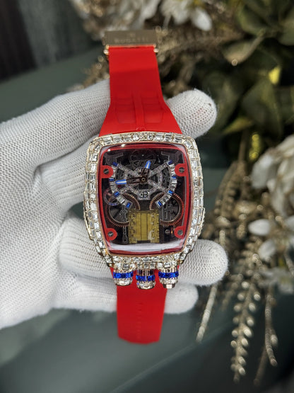 Jacob&Co. Bugatt i Diamond Copper Red Premium Quartz Watch