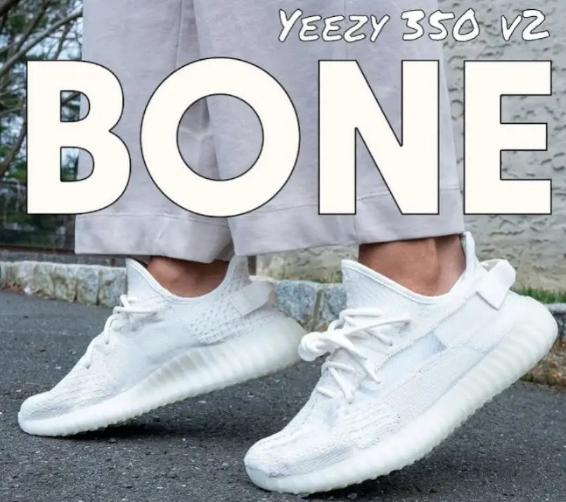 Adidas Yeezy 350 V2 Bone Girls  Semi UA 7A Quality  Full Kit Accessories (D-2061)