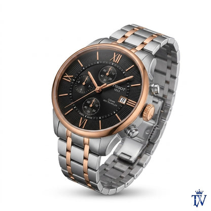Tissot Chemin Des Tourelles 1853 Inspired Chronograph Watch | Black Dial Two-Tone Edition  2.