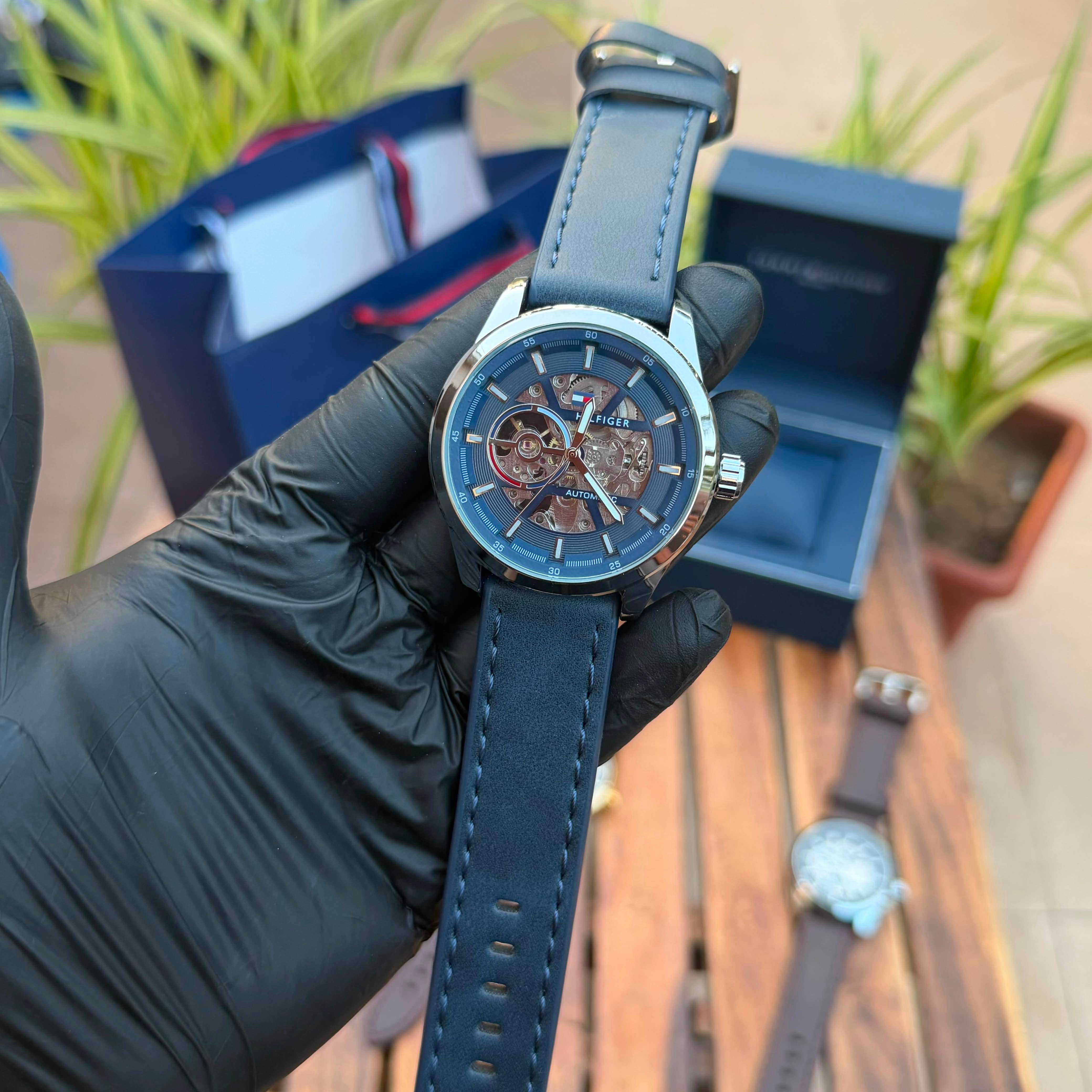 Tommy Hilfiger Henry Skeleton Automatic Watch (Open Back) – Premium Master Copy