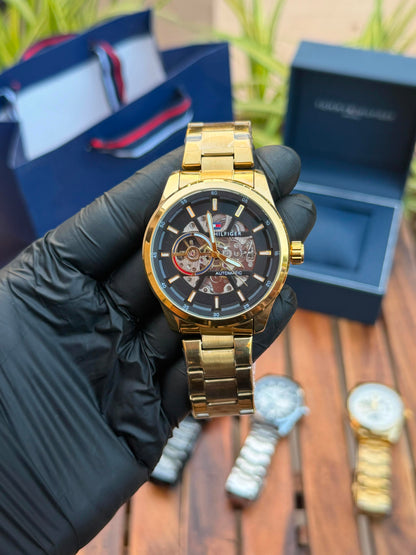 Tommy Hilfiger Henry Skeleton Automatic Watch (Open Back) – Premium Master Copy