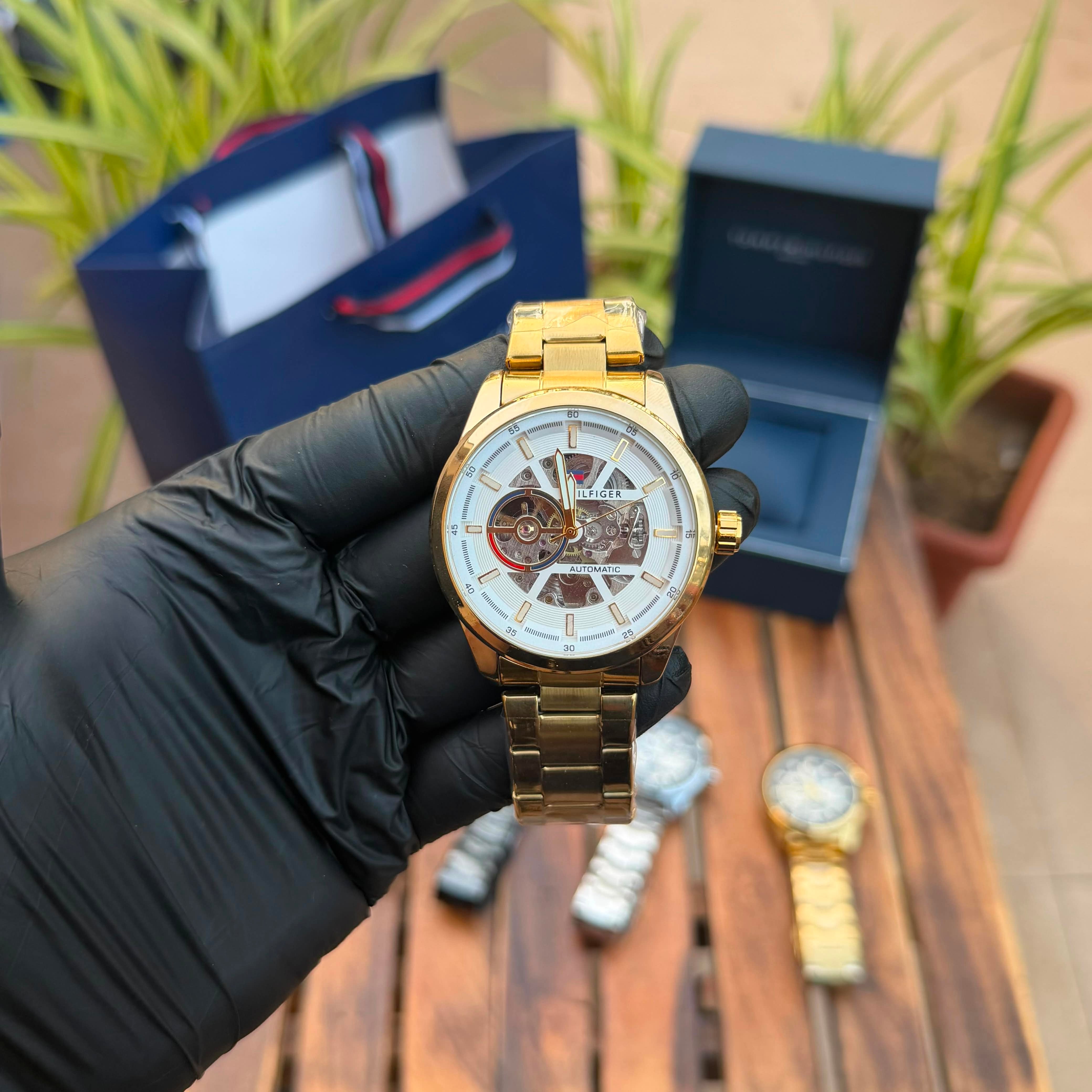 Tommy Hilfiger Henry Skeleton Automatic Watch (Open Back) – Premium Master Copy