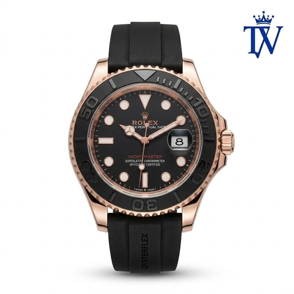Rolex Yacht-Master 40mm Everose Gold Watch Front View Master Quality