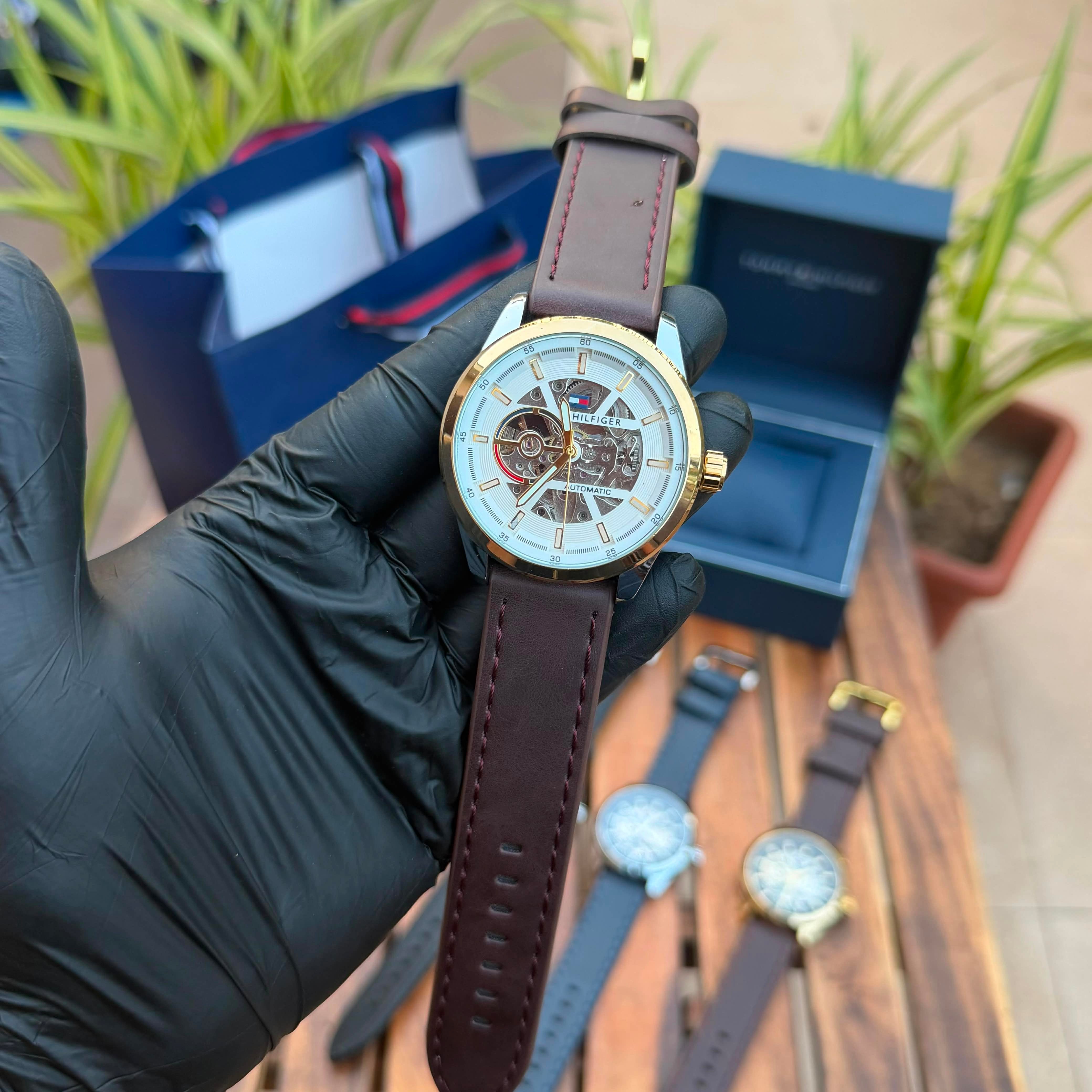 Tommy Hilfiger Henry Skeleton Automatic Watch (Open Back) – Premium Master Copy