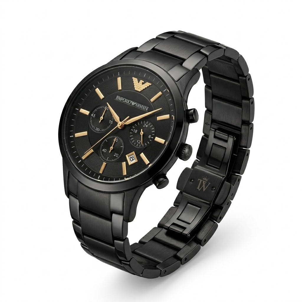 Armani Black Dial with Rose Gold Markers Detail Master Quality