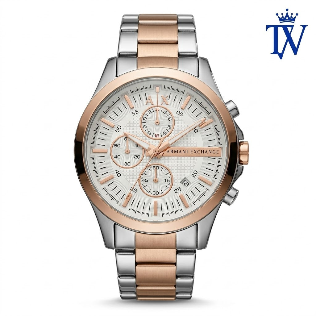 Armani Exchange AX2155 Men's Chronograph Silver Watch Front View