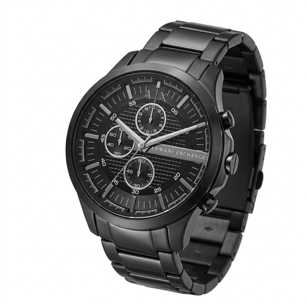 Armani Exchange Hampton Black Sunray Dial with Working Sub-dials Detail