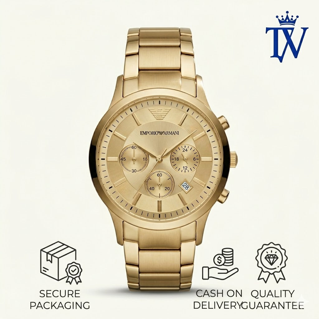 Armani Luxury Gold Watch Box and Documentation Master Quality