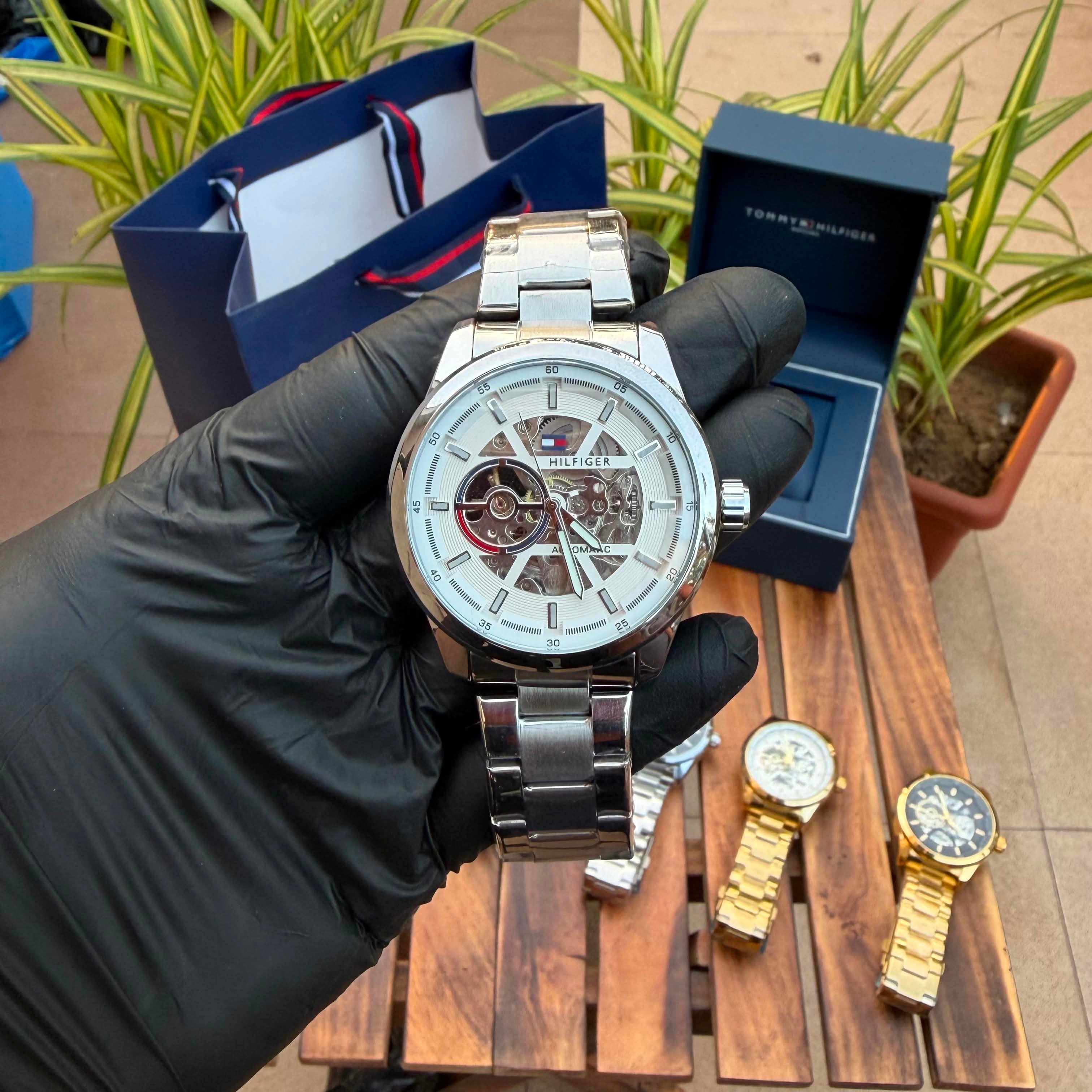 Tommy Hilfiger Henry Skeleton Automatic Watch (Open Back) – Premium Master Copy