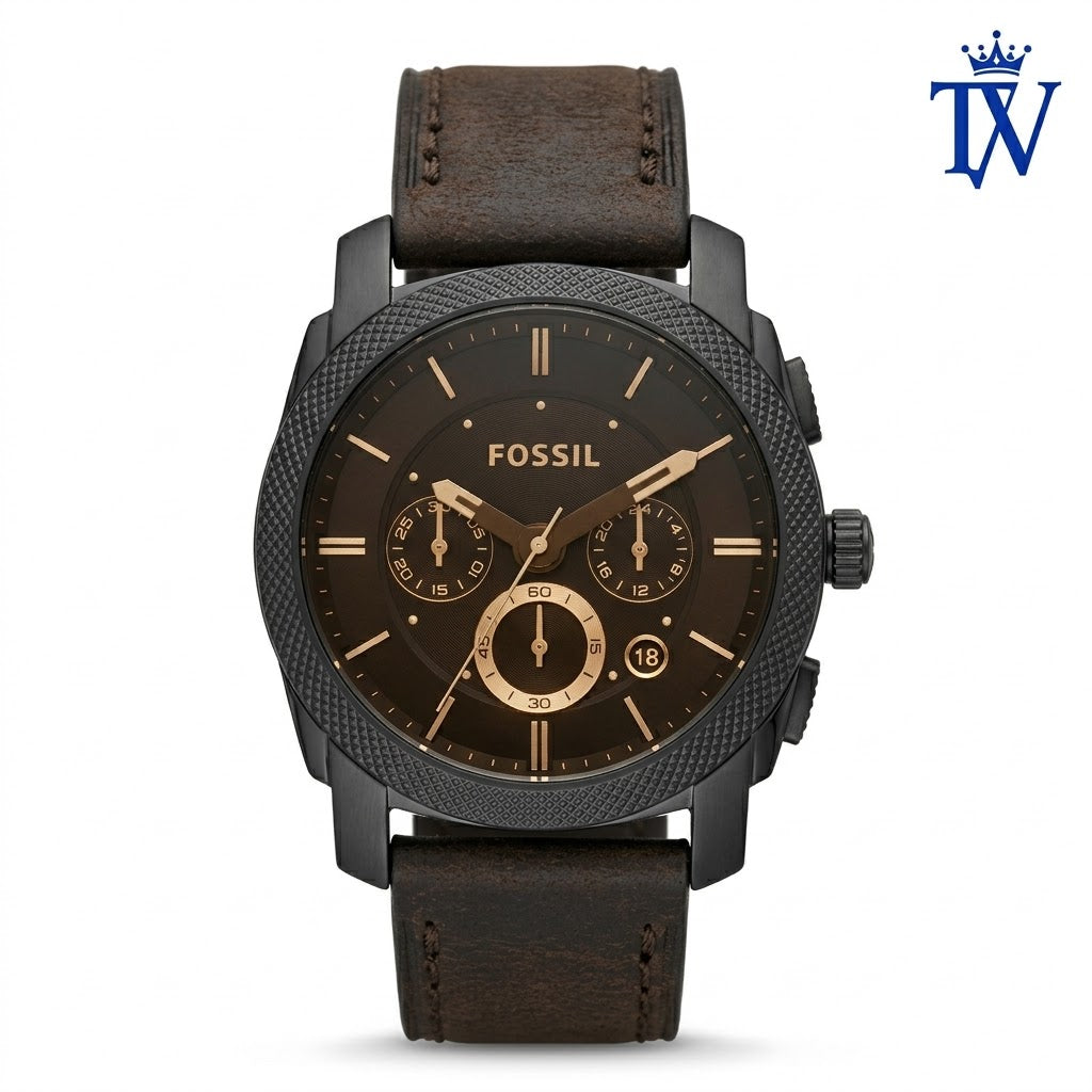 Fossil FS4656 Machine Chronograph Black Dial Front View Master Quality