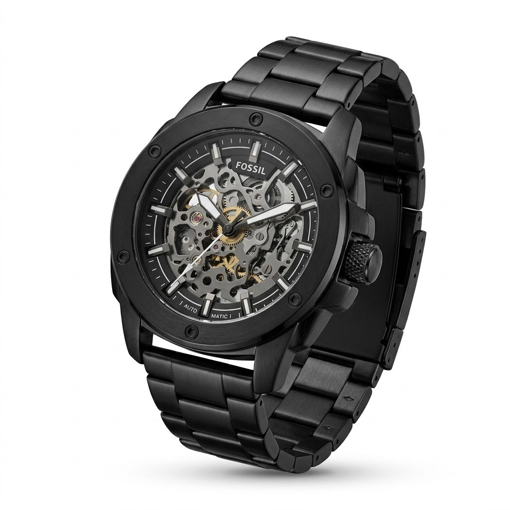 Fossil ME3080 Open Back showing Mechanical Automatic Movement Detail