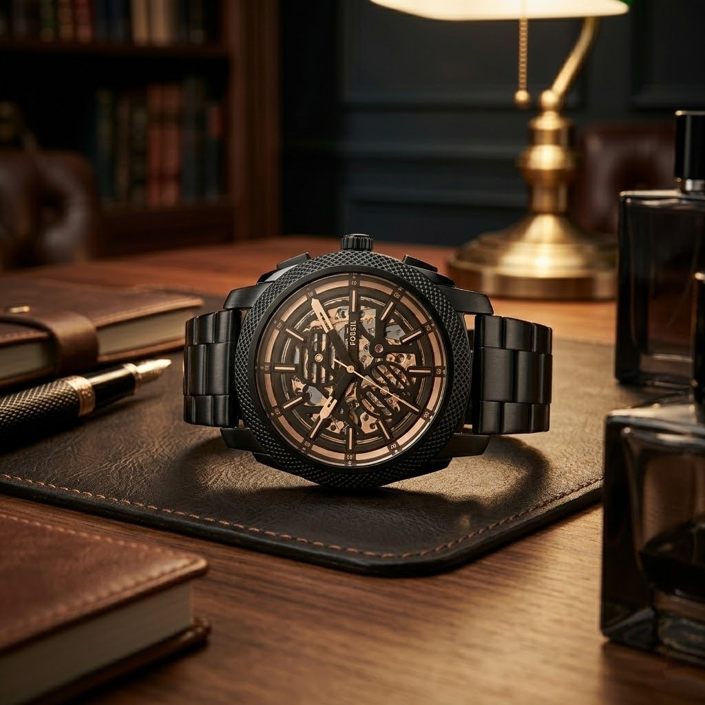 Fossil ME3253 Side Profile with Branded Crown and Sleek Case Finish