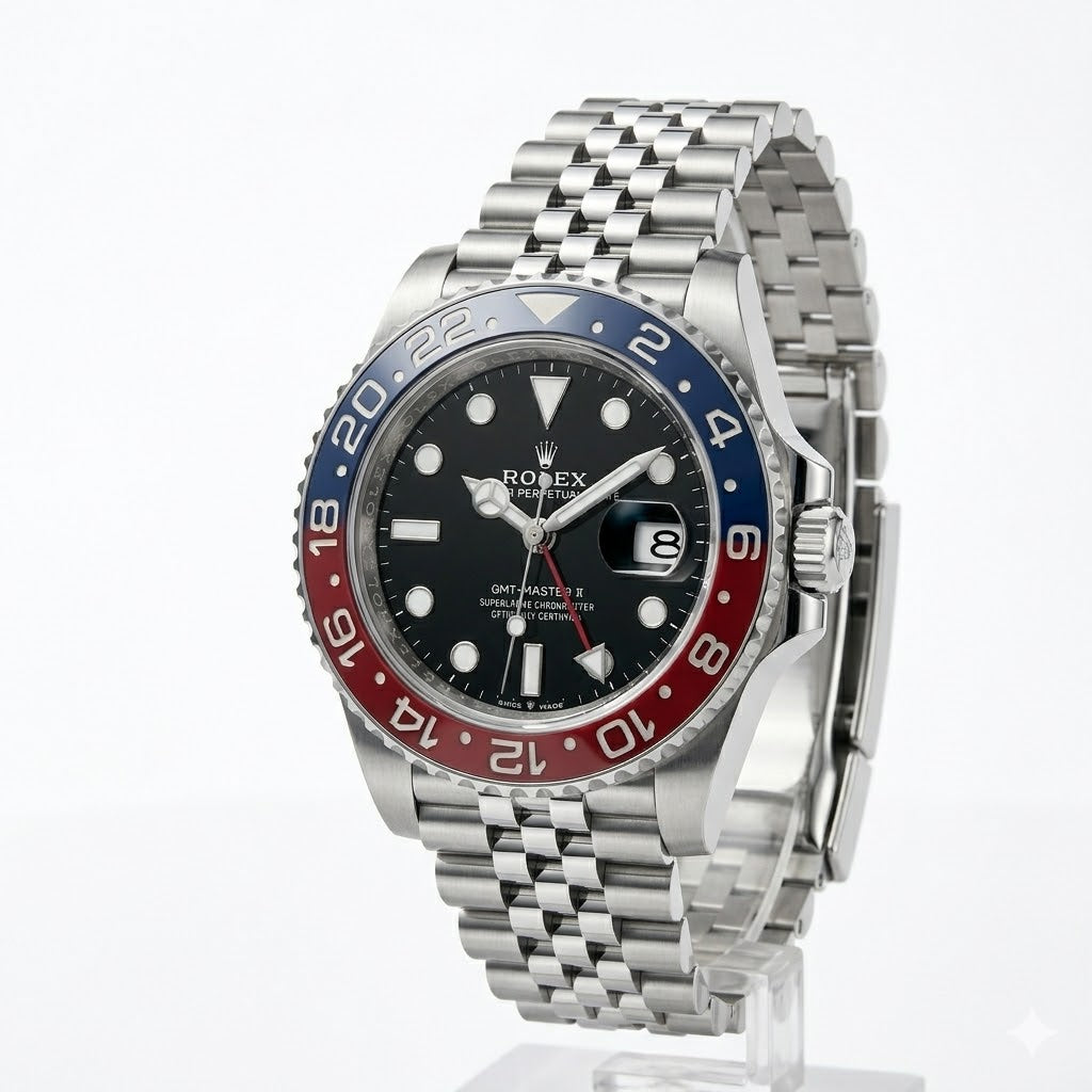 GMT Pepsi Ceramic Bi-color Rotating Bezel Detail Close-up