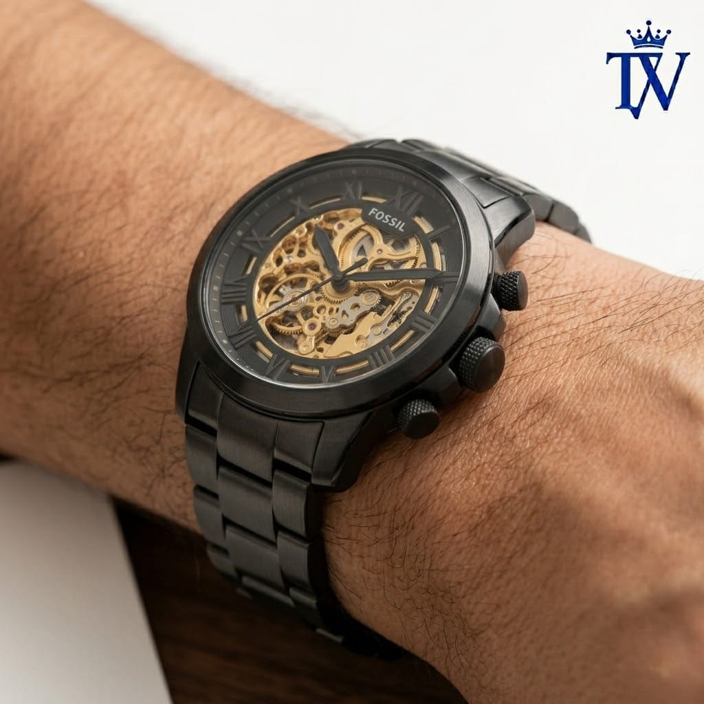 Luxury Fossil Skeleton Watch Side Profile