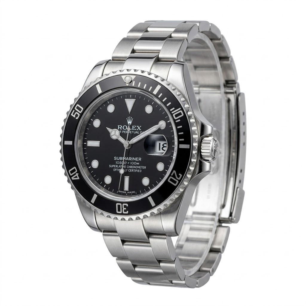 Rolex Black Cerachrom Ceramic Unidirectional Rotating Bezel Detail Close-up