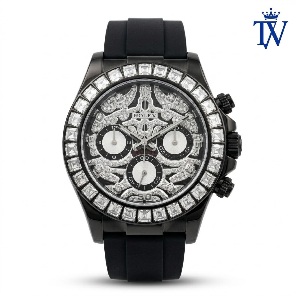 Rolex Daytona Eye of the Tiger 116589TBR White Gold Watch Front View Master Quality