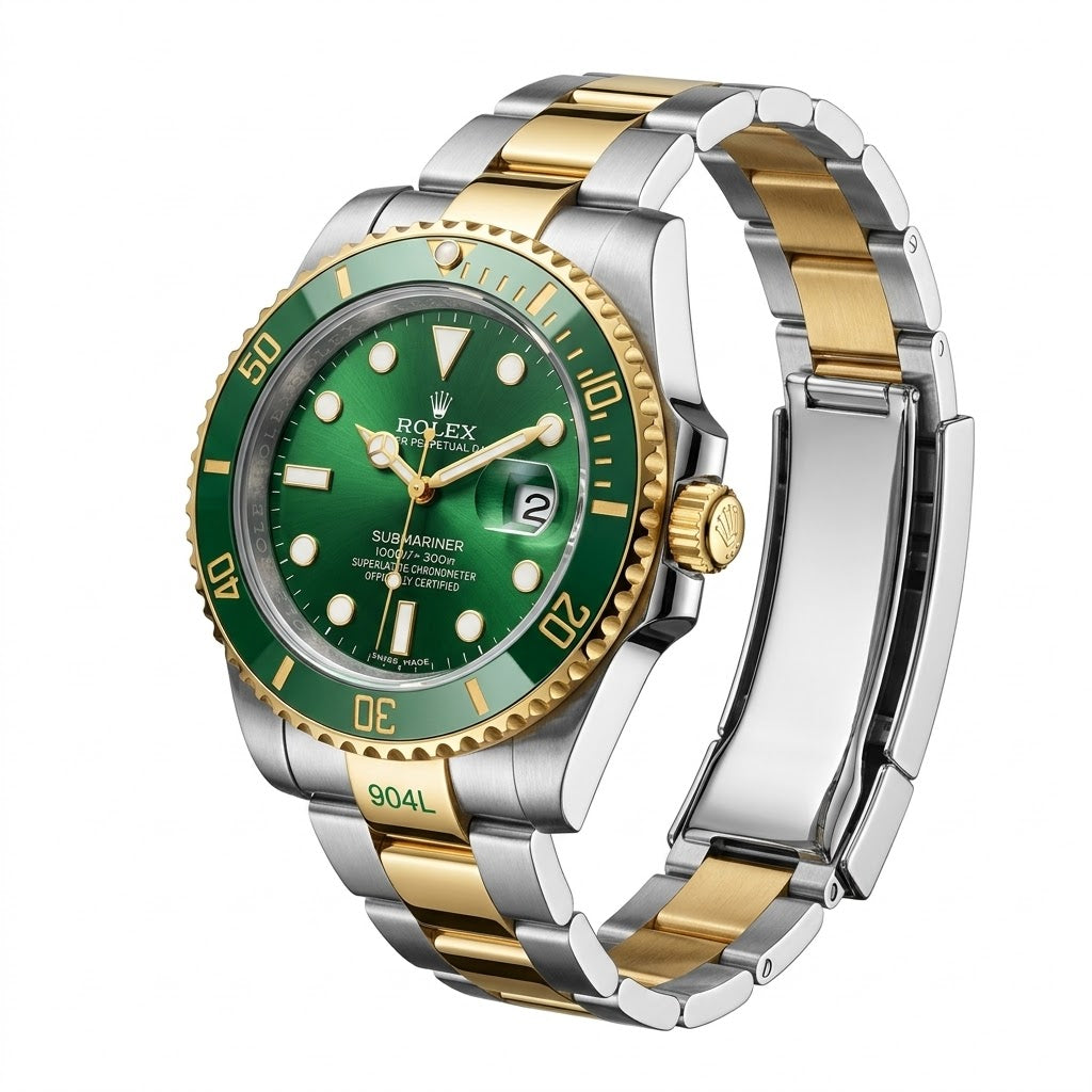 Rolex Green Sunburst Dial with Luminous Chromalight Hour Markers Deta