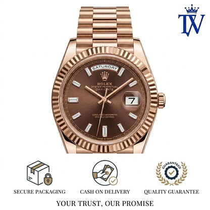 Rolex President Bracelet with Semi-Circular Three-Piece Links Detail