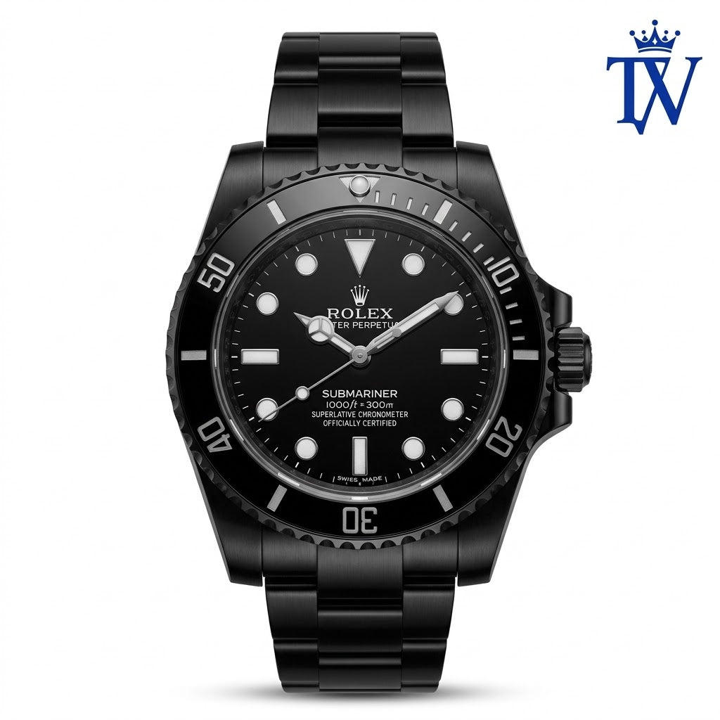 Rolex Submariner Customized Black DLC Edition Watch Front View Master Quality