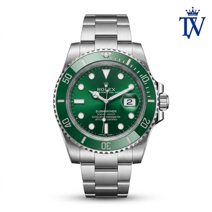 Rolex Submariner Hulk 116610LV Green Dial Watch Front View Master Quality