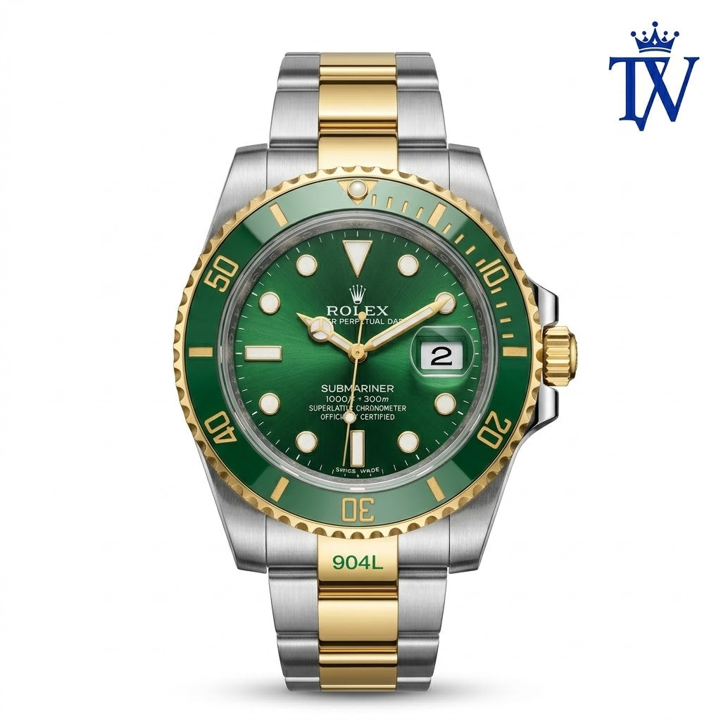 Rolex Submariner Hulk 116610LV Green Dial Watch Front View Master Quality