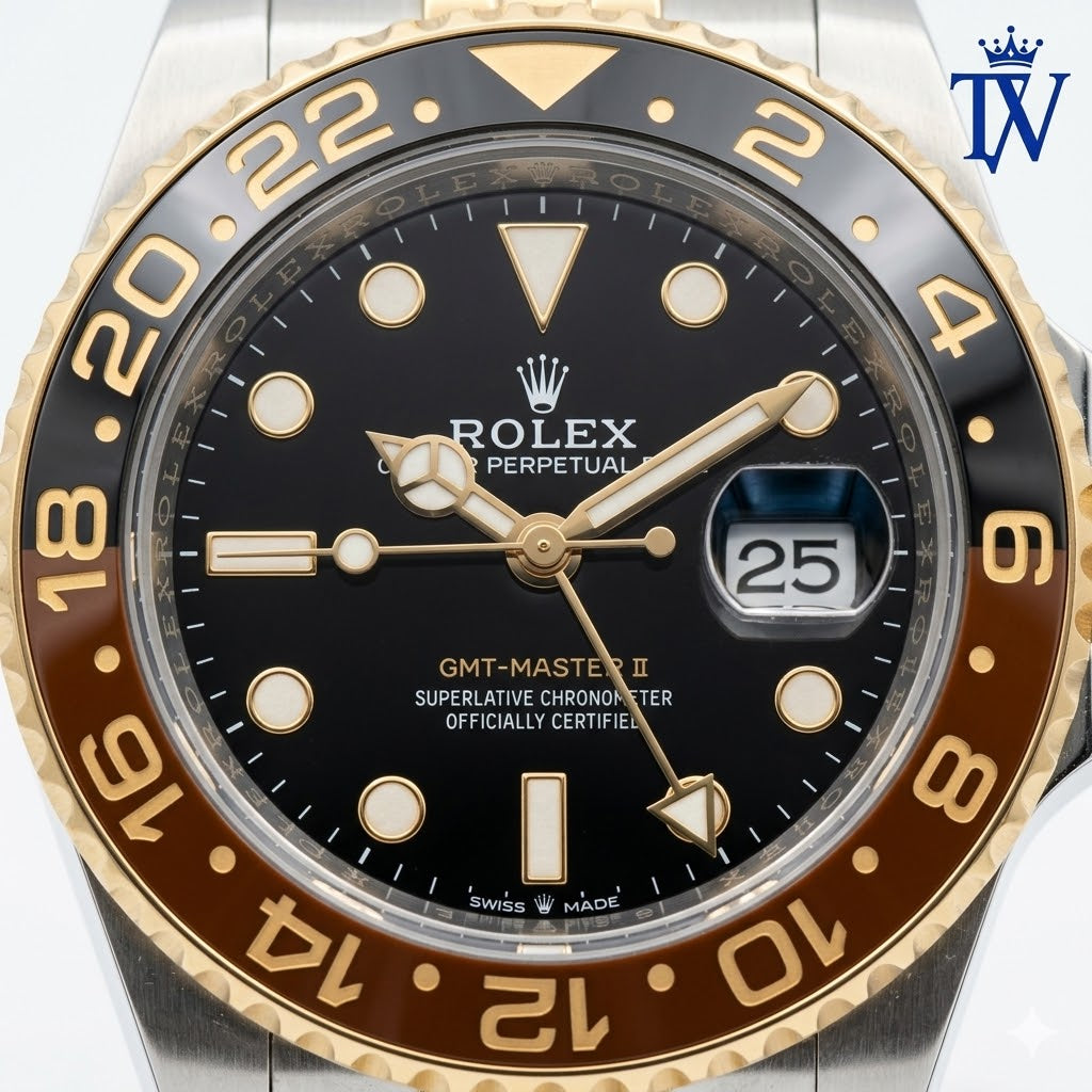 Rolex Watch Luminous Dial Display in Dark