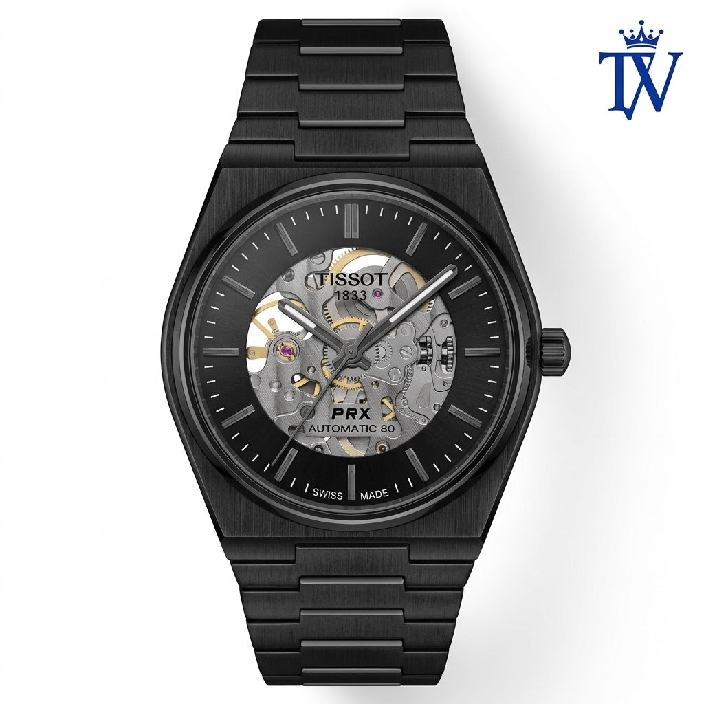 Tissot 1853 Automatic All Black Steel Watch Front View Master Quality